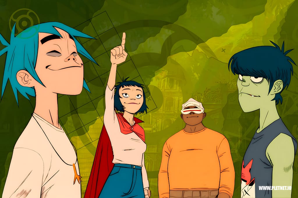 Gorillaz sube a The Mountain y baja con un disco sobre el duelo, la memoria y la resistencia. Albarn se desnuda. Nosotros lo escuchamos. #Gorillaz #PlétoraMusic #TheMountain