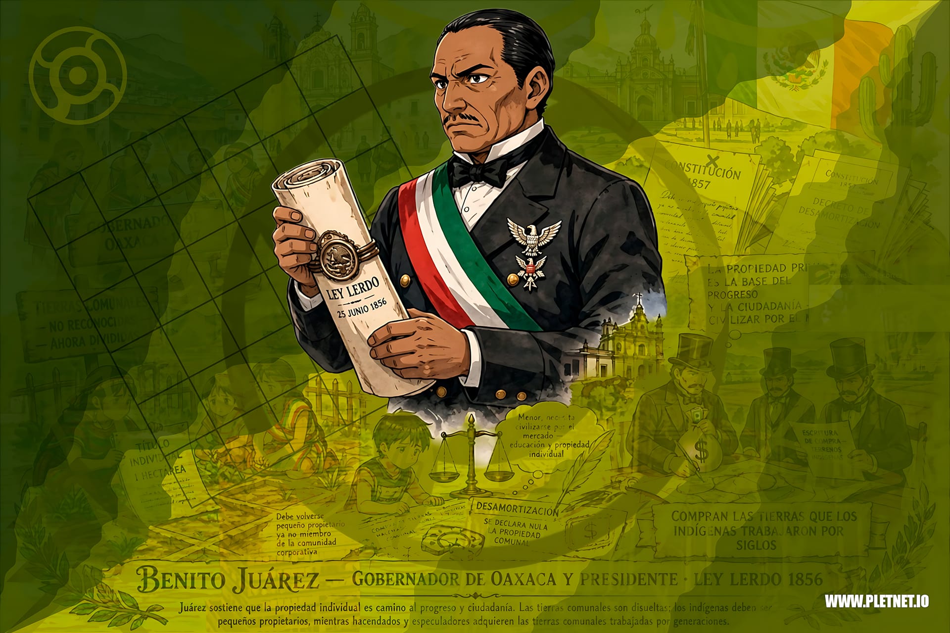 Juárez luchó contra el imperio y la Iglesia, sí. Pero también firmó la Ley Lerdo que despojó a los pueblos. Janus desmonta al héroe para que dejes de ser histérico. #LaHisteriaDeJanus #PlétoraStudio #ReformaSinMito